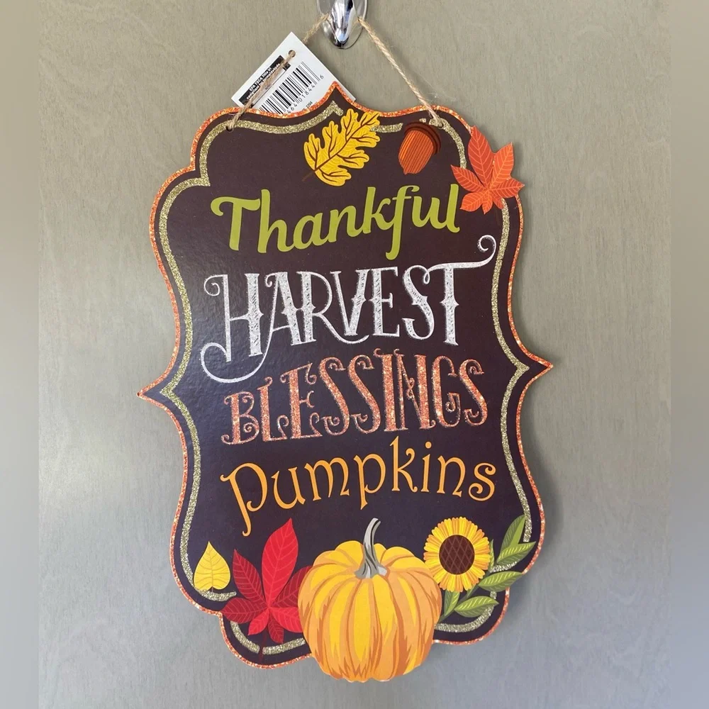NWT Fall 3 Piece Bundle 2 Hanging Signs and 1 Shelf Sitter